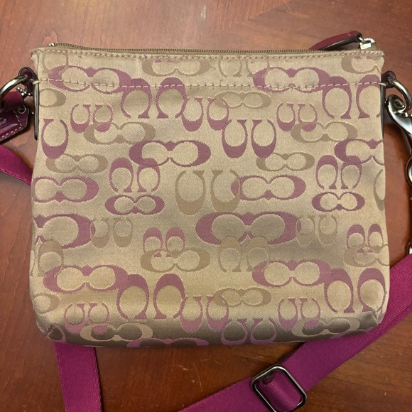 Coach Tan and Pink Signature Crossbody Bag - Picture 13 of 13
